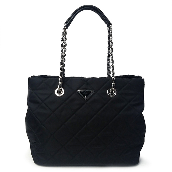 Prada Chain Tessuto Impuntu Black Nylon Nero - Picture 1 of 3